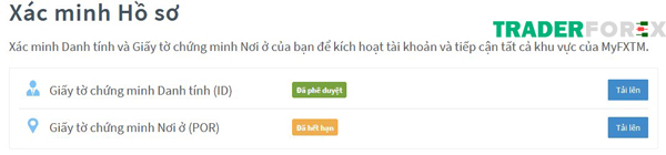 Upload ảnh tại mục Xác minh hồ sơ
