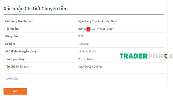 Điền các thông tin theo quy định và xác nhận