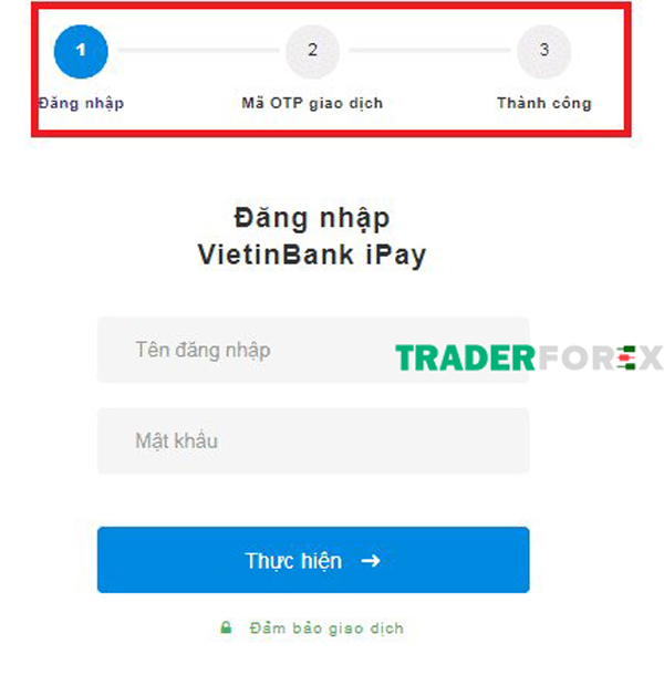 Đăng nhập và xác nhận tại dịch vụ Internet Banking của ngân hàng