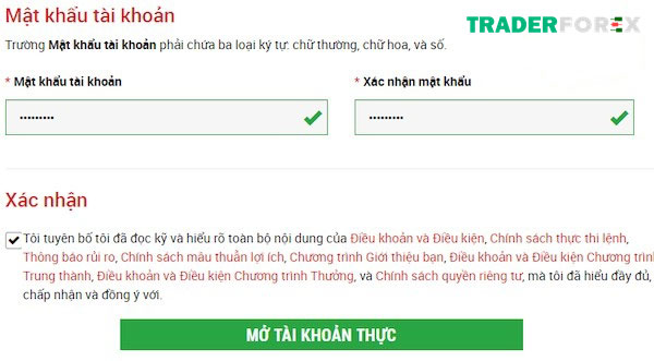 Tạo mật khẩu tài khoản