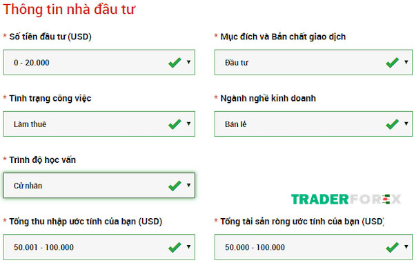 Các thông tin về nhà đầu tư
