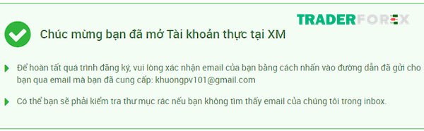 Mở tài khoản thành công
