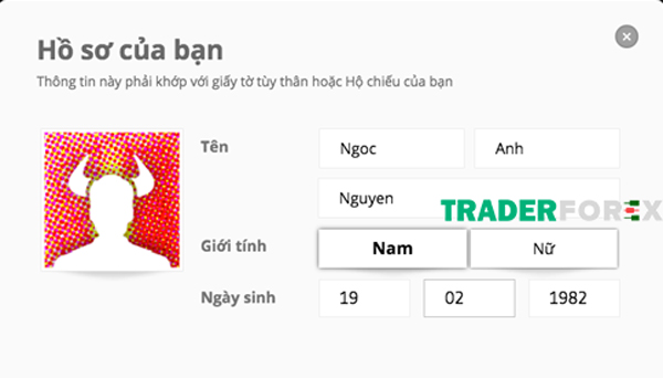 Nhập thông tin cho hồ sơ