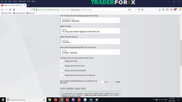 Cách mở tài khoản ở Fxpro sắp hoàn thành