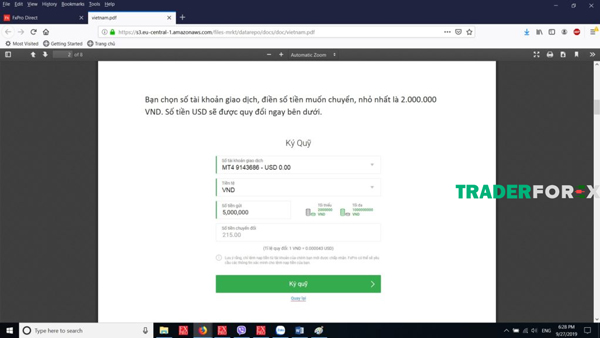 Nên điền thông tin chĩnh xác để nạp tiền vào tài khoản Fxpro thành công