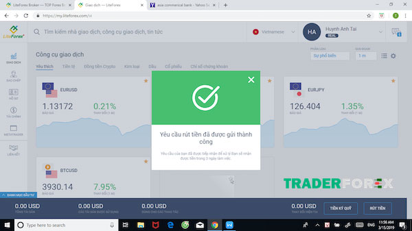 Bước 3 của cách rút tiền từ tài khoản LiteFinance