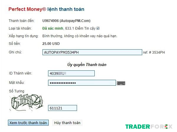 Rút tiền trên Perfect Money
