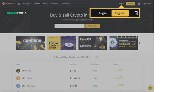 Đăng nhập vào Binance 