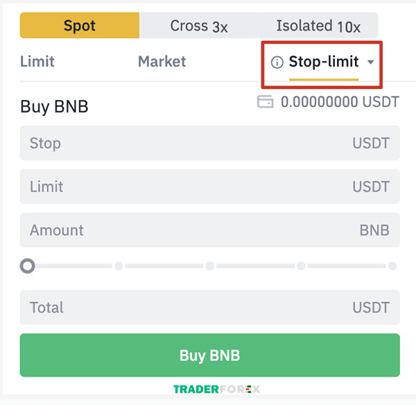 Tạo lệnh Stop limit 