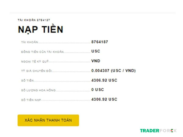 Nạp tiền vào sàn Exness thông qua nạp tiền trực tuyến