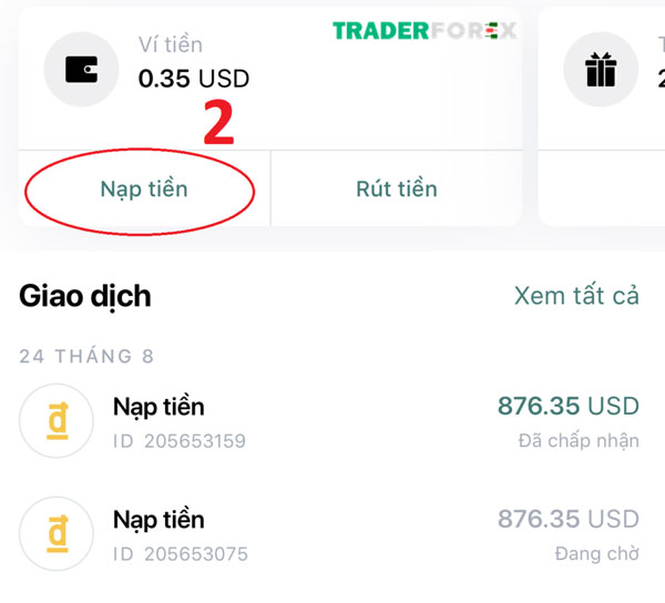 Nạp tiền vào ví Exness Social Trading