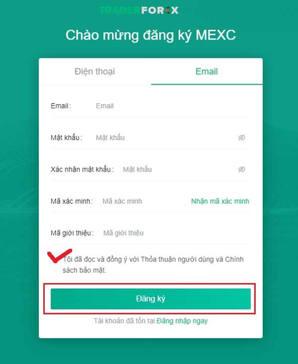 Hoàn tất đăng ký tài khoản
