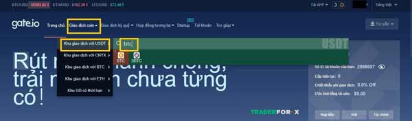 Mua bán trên sàn Gate 