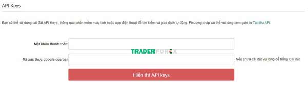 Thao tác mở API key 