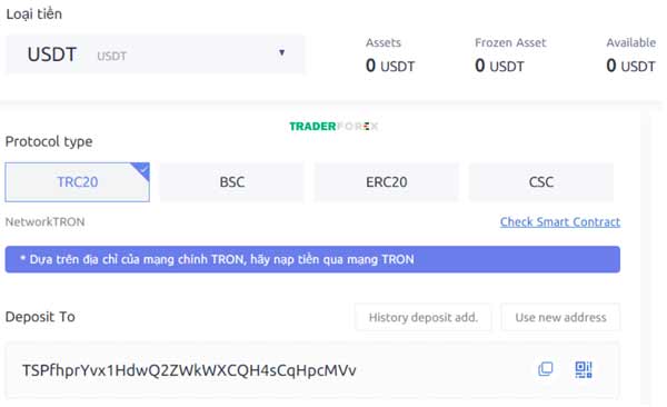 Chọn loại coin cần nạp 
