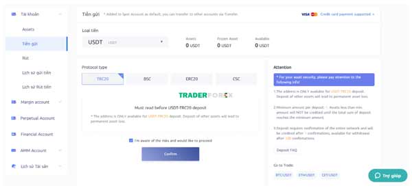 Nạp tiền vào CoinEx 