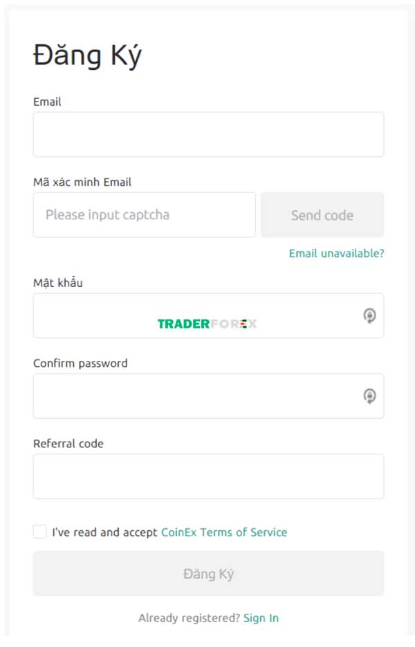 Hướng dẫn đăng ký CoinEx 