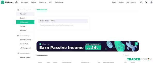 Rút tiền tại sàn BitForex 