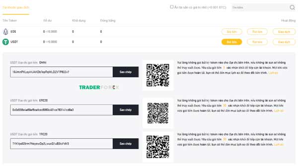 Thao tác nạp tiền tại sàn Coineal 