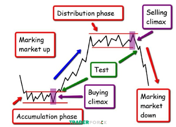Chu kỳ thị trường khi xuất hiện Buying Climax và Selling Climax