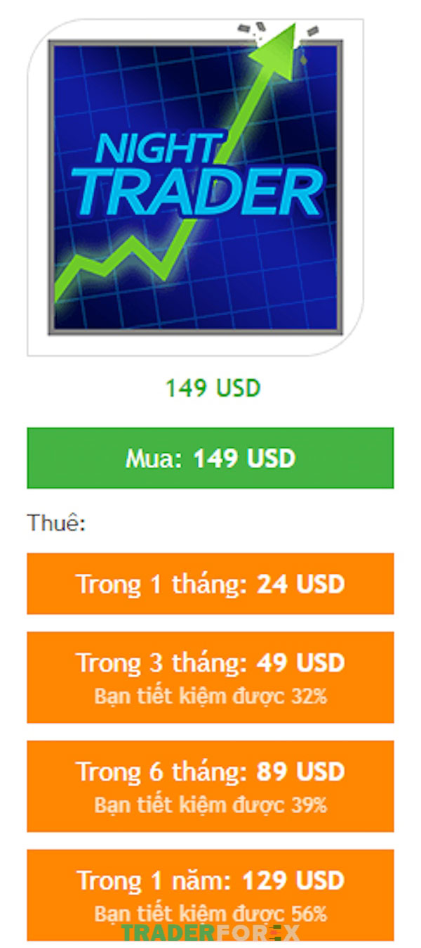 Trader có thể trải nghiệm Forex Scalping Robot này bằng cách thuê theo tháng