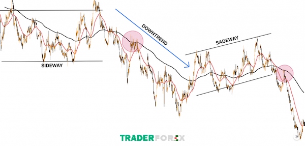 Hai đường EMA50 và EMA300 cùng lúc giúp khử nhiễu hiệu quả