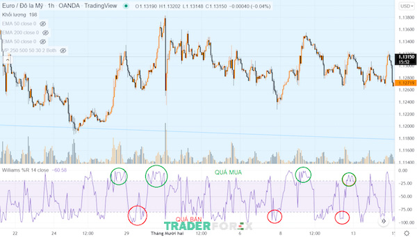 Trader dễ dàng nhận biết điểm quá mua, quá bán trên thị trường nhờ chỉ số Williams %R