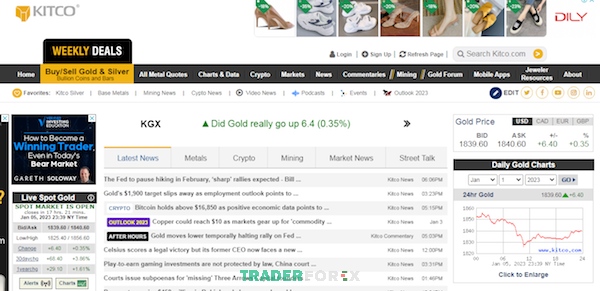 Trang web Kitco