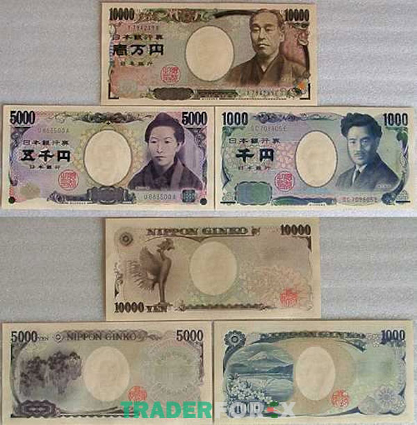 Các mệnh giá tiền giấy JPY