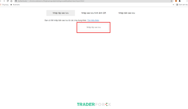Tải tệp đã sao lưu ở bước 1