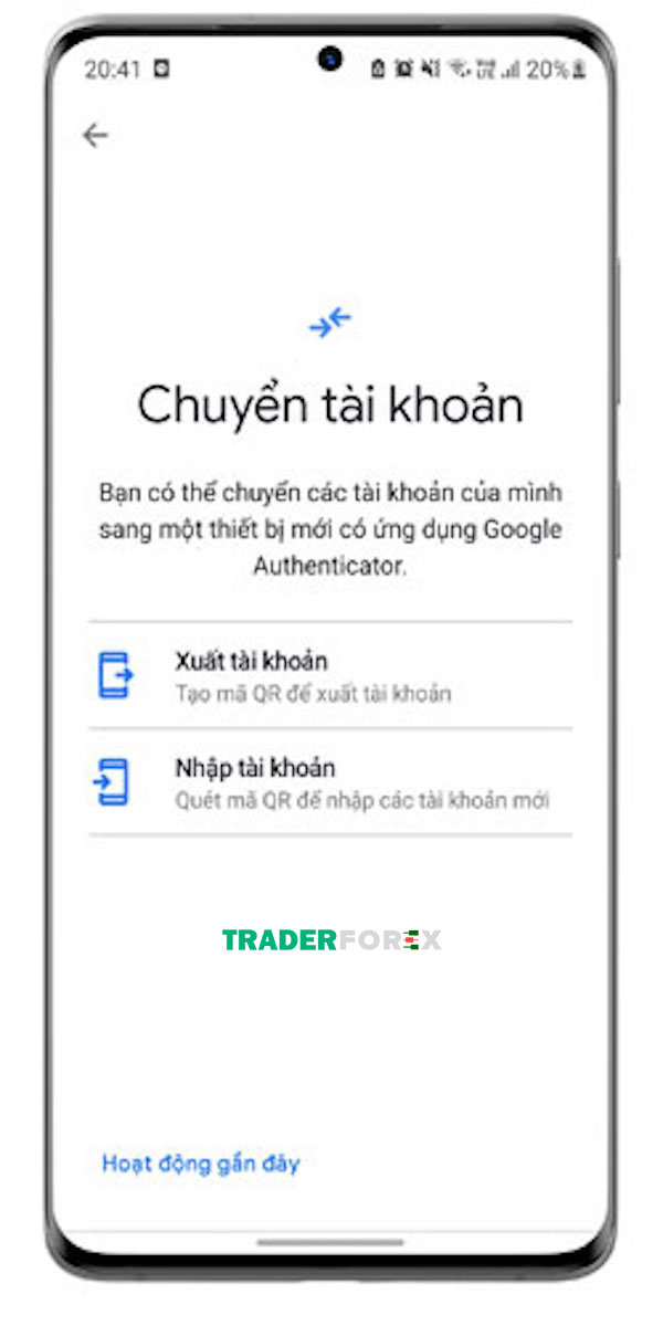 Chọn mục xuất tài khoản