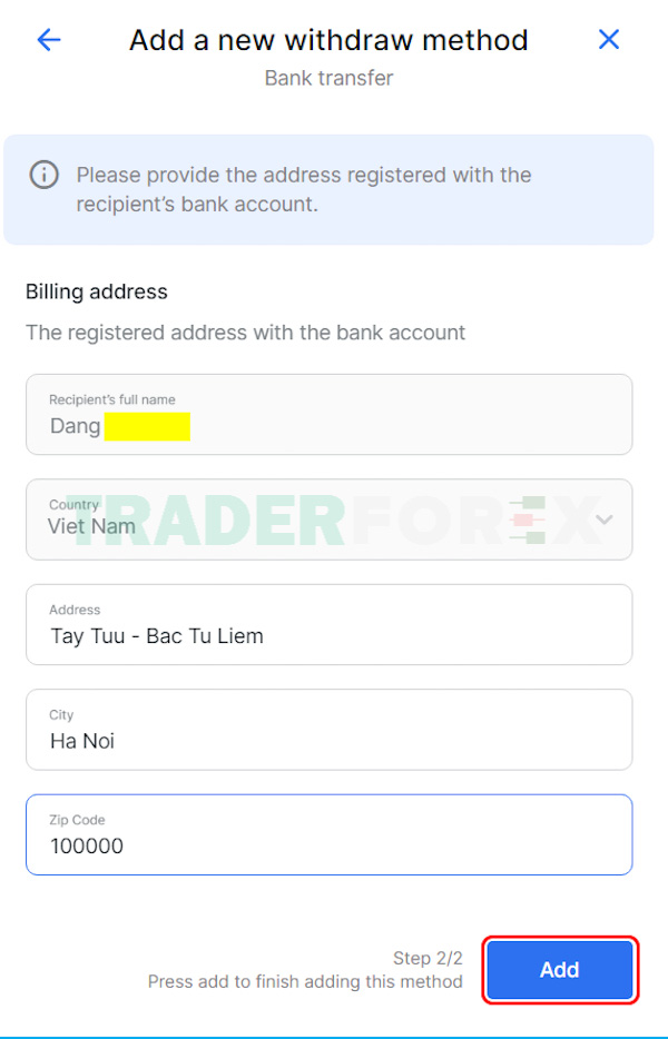Tiếp tục chọn Add