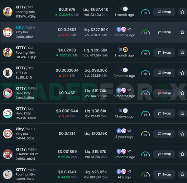 Trên thị trường xuất hiện rất nhiều memecoin chủ đề mèo trên nền tảng Blockchain