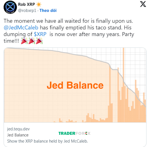 Jed McCaleb đã bán đi toàn bộ số đồng XRP mà mình sở hữu