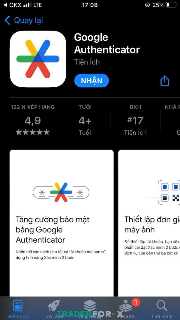 Cài đặt ứng dụng GA trên AppStore hoặc CHPlay